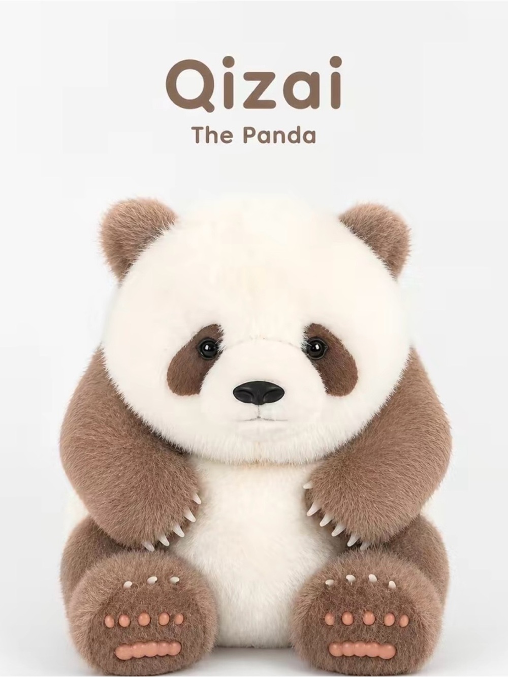 Qizai brown panda plush toy 15 inch large ultra soft stuffed animal with paw